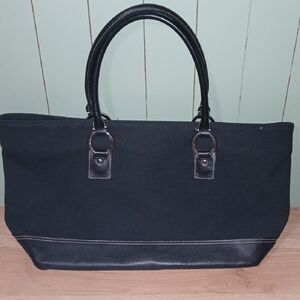 Banana Republic Black Structured Tote Bag